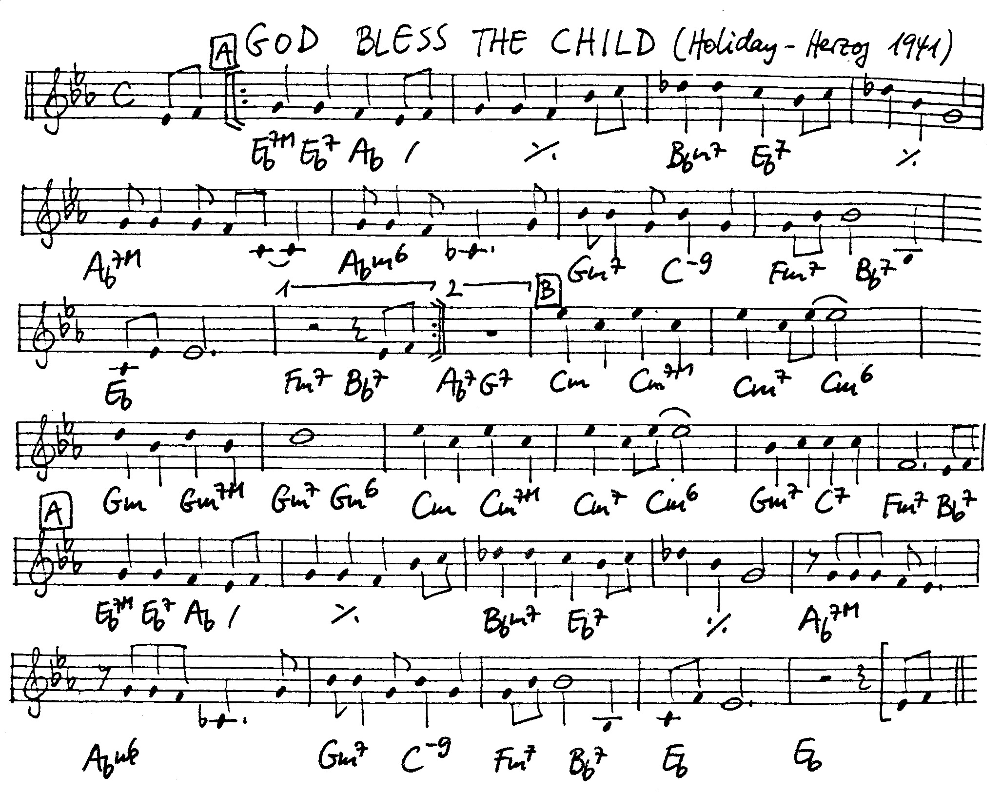 god bless the child leadsheet – book us for your next 20s or gatsby event